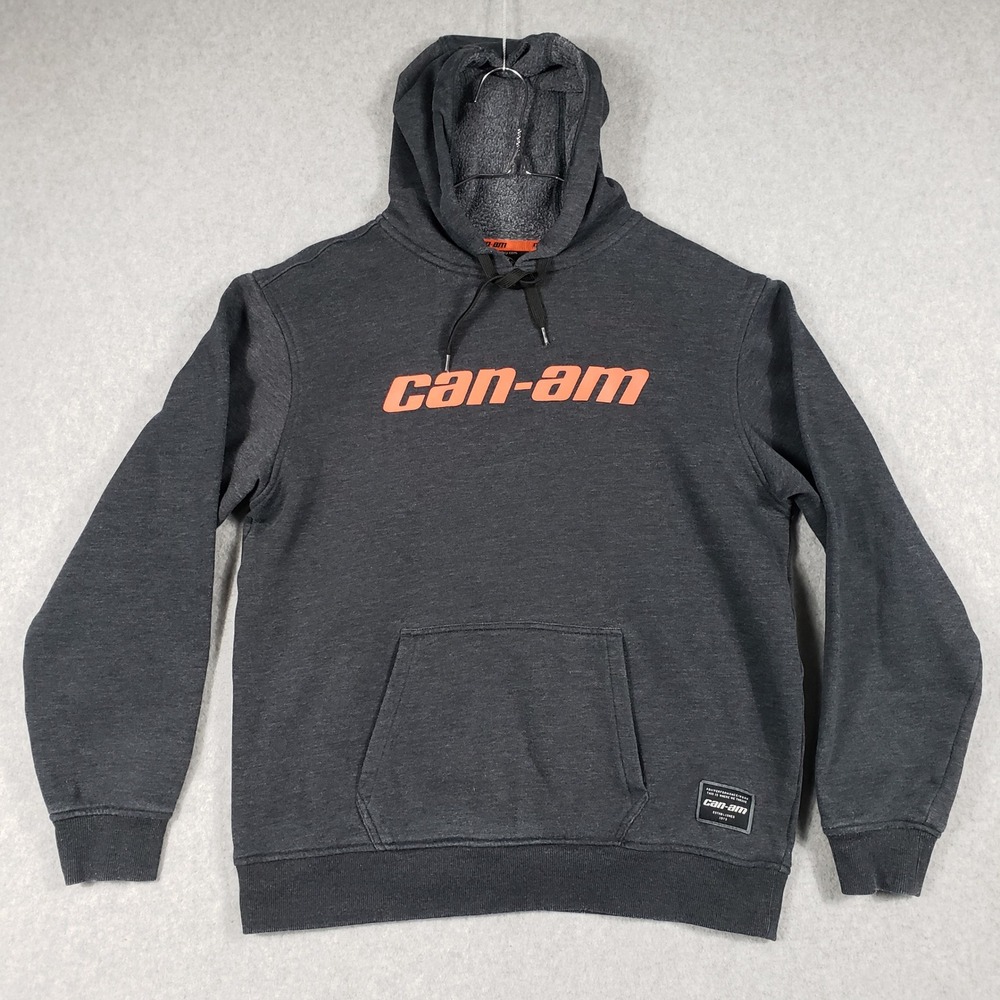 Can-Am BRP Performance Pullover Hoodie Charcoal Gray Orange Logo Men's S/P‎